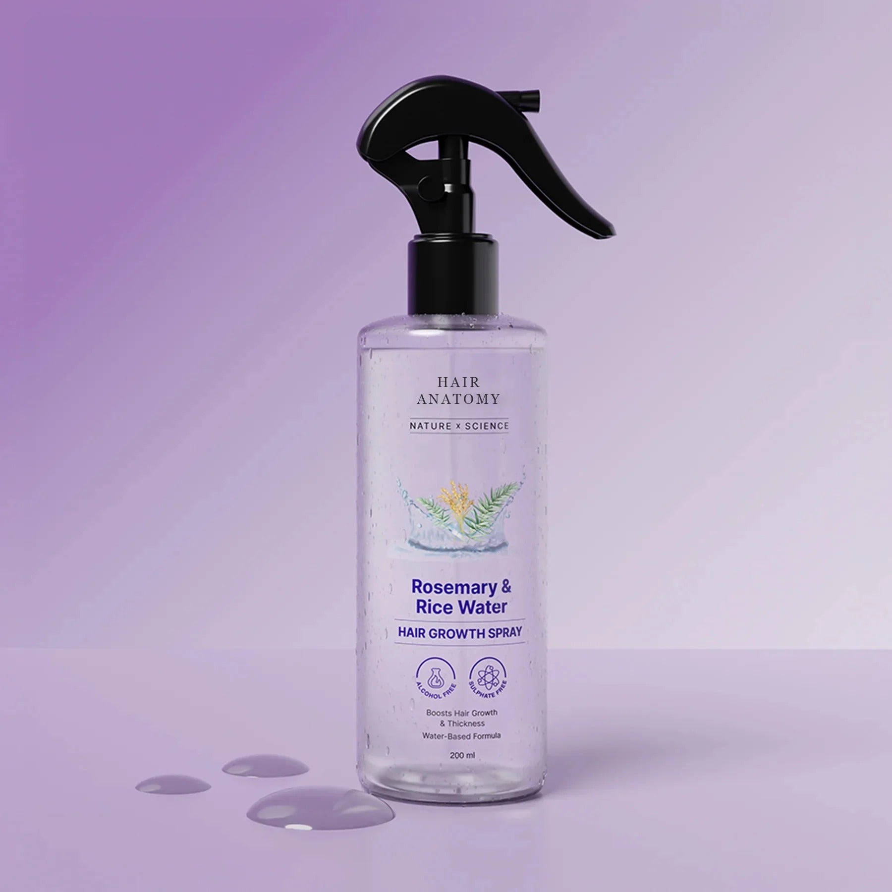 Bare Anatomy Rosemary Water Spray for Hair Growth & Thickness with Rice Water – 200ml - AlSODEAL