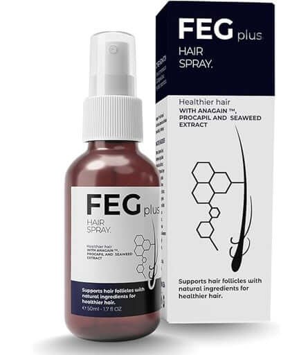 FEG PLUS Hair &amp; Beard Growth Serum Spray 50ml | Seaweed Extract, Rosemary, Redensyl, Anagain &amp; Minoxidil | Anti Hair Loss, Regrowth Treatment - AlSODEAL