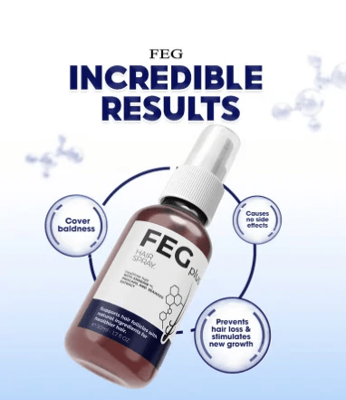 FEG PLUS Hair &amp; Beard Growth Serum Spray 50ml | Seaweed Extract, Rosemary, Redensyl, Anagain &amp; Minoxidil | Anti Hair Loss, Regrowth Treatment - AlSODEAL