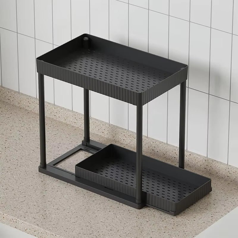 Multi - Functional Kitchen Shelf | Nail - Free Installation | Rust - Proof Carbon Steel Organizer | Waterproof & Strong Load - Bearing | Random Colour - AlSODEAL