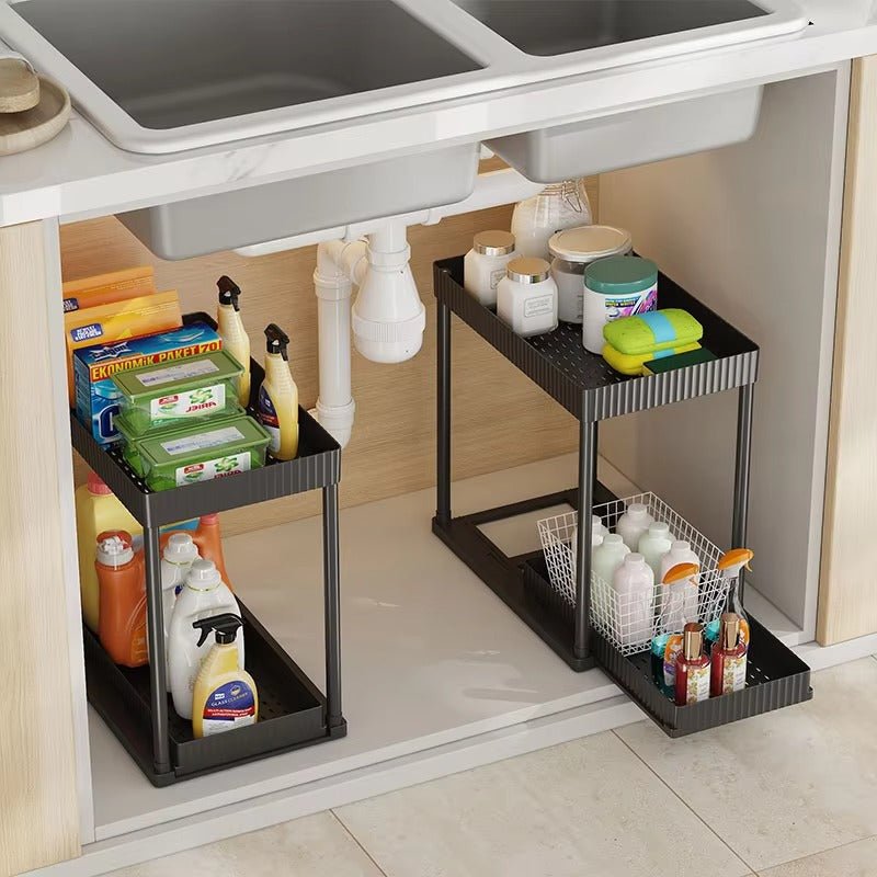 Multi - Functional Kitchen Shelf | Nail - Free Installation | Rust - Proof Carbon Steel Organizer | Waterproof & Strong Load - Bearing | Random Colour - AlSODEAL