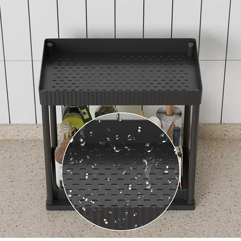 Multi - Functional Kitchen Shelf | Nail - Free Installation | Rust - Proof Carbon Steel Organizer | Waterproof & Strong Load - Bearing | Random Colour - AlSODEAL