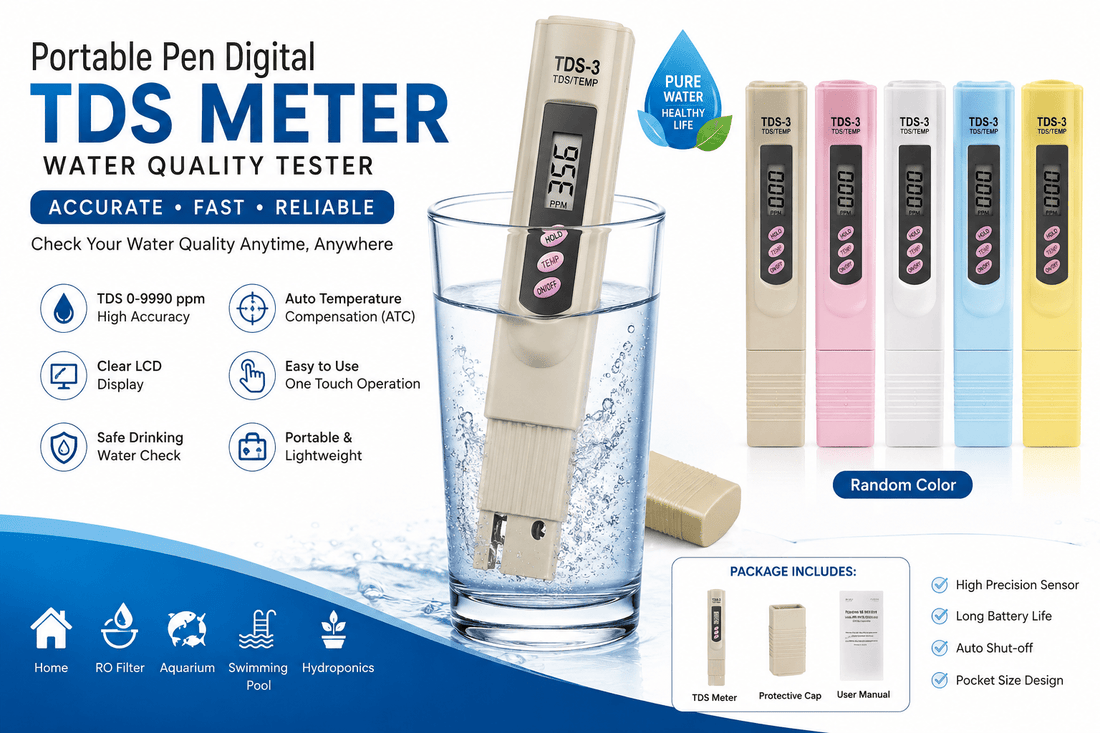 Portable Pen Digital Tester Tds 3 Meter Filter Measuring Water High Quality Purity(Random Color) - AlSODEAL