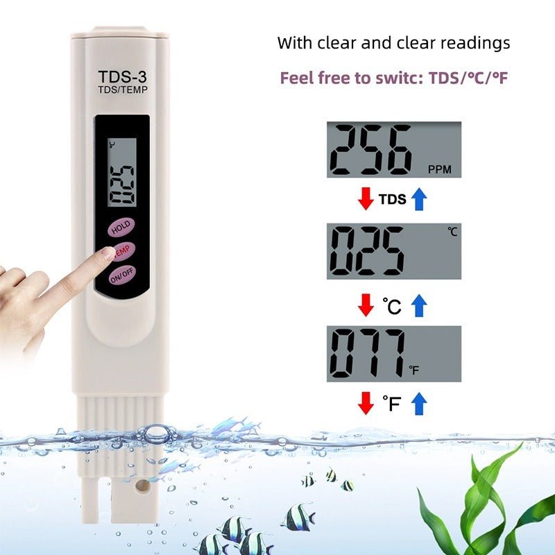 Portable Pen Digital Tester Tds 3 Meter Filter Measuring Water High Quality Purity(Random Color) - AlSODEAL
