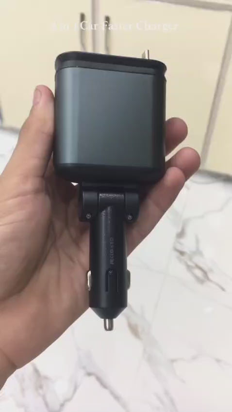Super Fast 4 In 1 Multi Functional Car Charger Fast Charging With Star Light Providing Durable Quality -