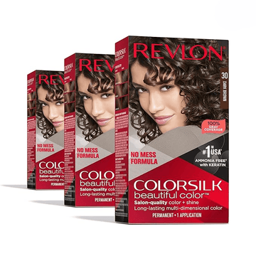 Revlon ColorSilk Hair Color 30 Dark Brown – Ammonia Free Permanent Hair Dye - AlSODEAL
