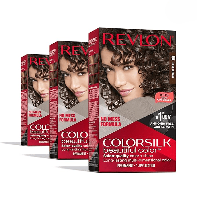 Revlon ColorSilk Hair Color 30 Dark Brown – Ammonia Free Permanent Hair Dye - AlSODEAL