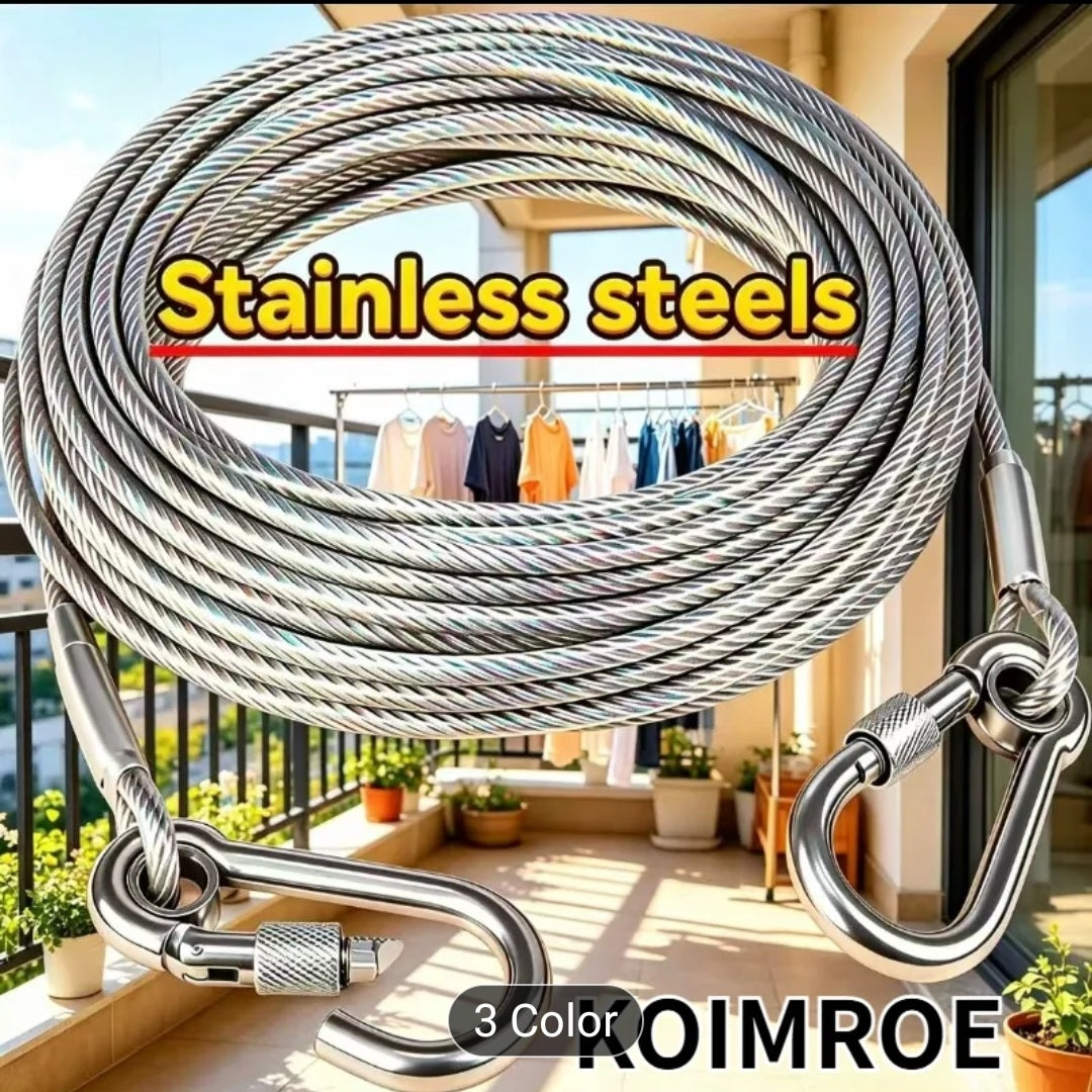 15 Feet Steel Laundry Rope — Balcony Aur Ghar Ke Liye | Rust-Proof | Free Shipping