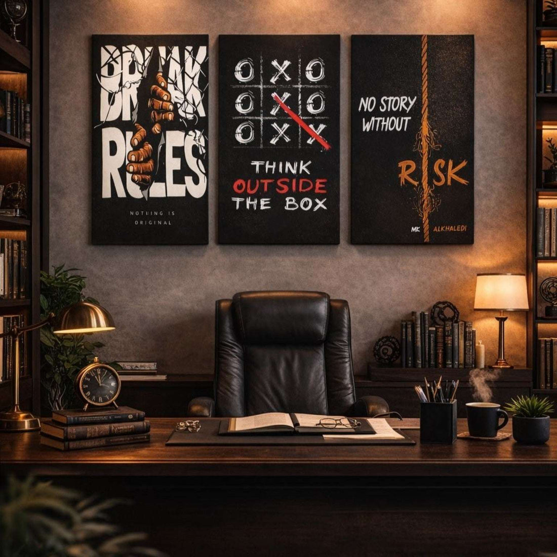 3 Pcs Motivational Wall Art Canvas Set – Modern Office & Workspace Decor | Premium Inspirational Posters