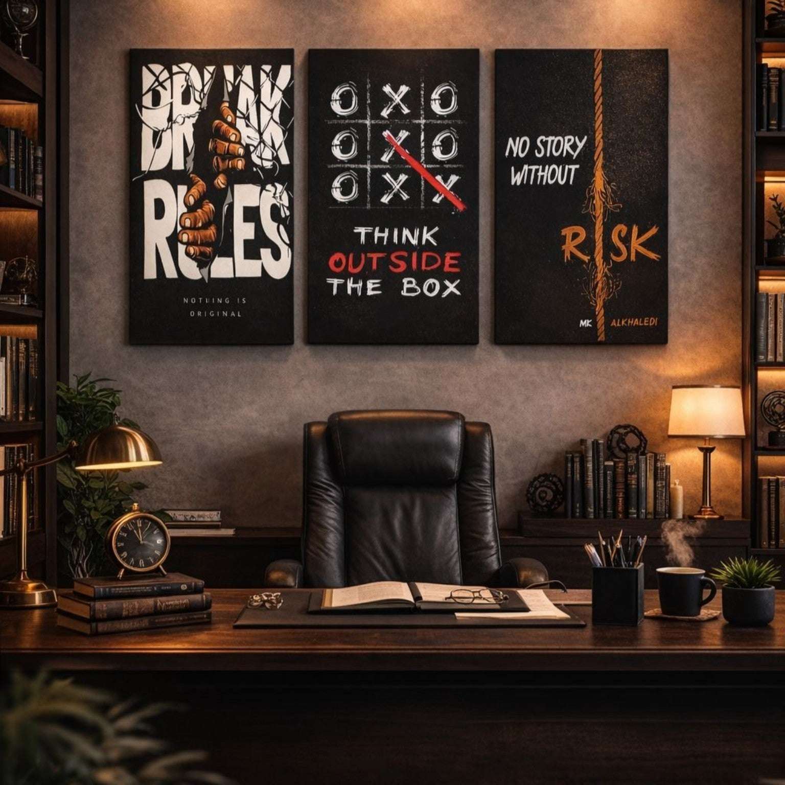 3 Pcs Motivational Wall Art Canvas Set – Modern Office & Workspace Decor | Premium Inspirational Posters