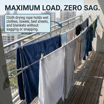2 Meter & 20 Meter Steel Laundry Rope — Balcony Aur Ghar Ke Liye | Rust-Proof | Free Shipping