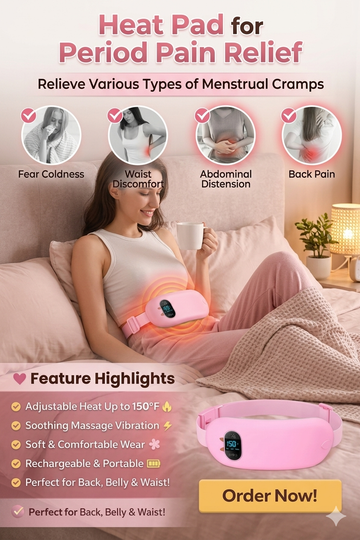 Electric Period Cramp Massager – Heating Belt for Menstrual Pain Relief