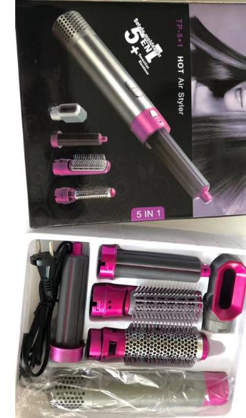 High Quality 5 In 1 Hair Styler Brush Hair Straightener Curler Blow Dryer Volumizer Negative