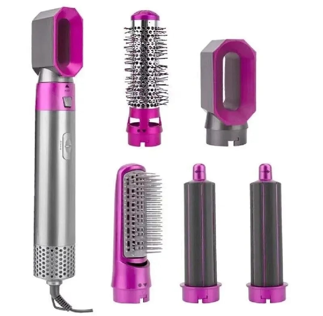 High Quality 5 In 1 Hair Styler Brush Hair Straightener Curler Blow Dryer Volumizer Negative