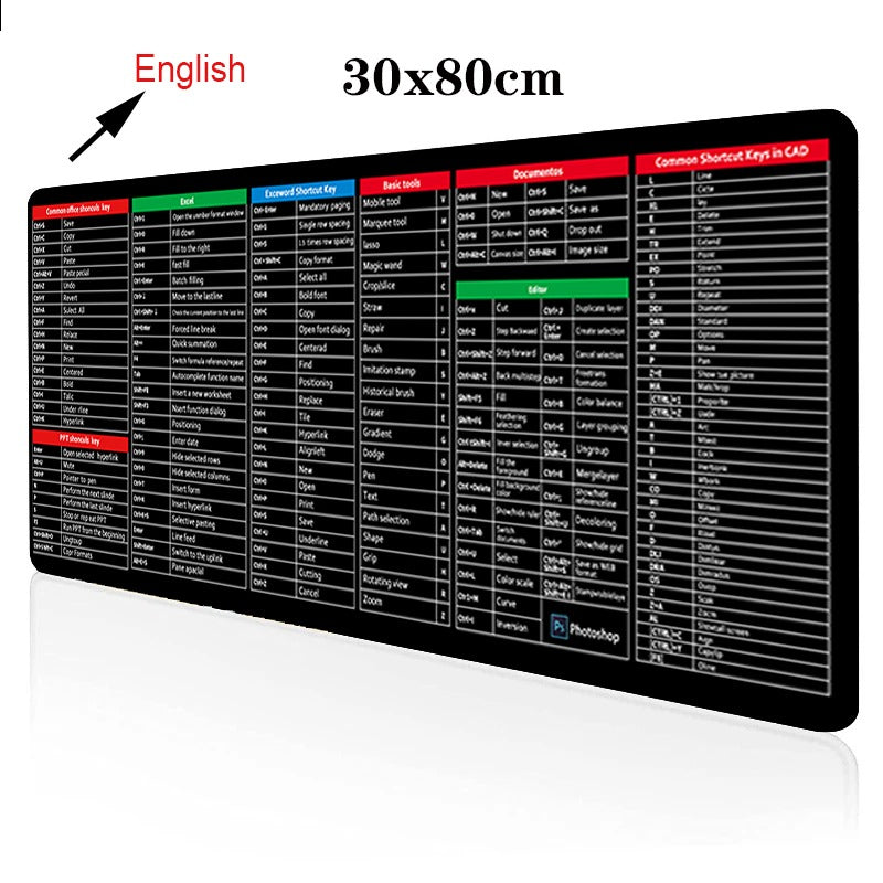 Keyboard Mouse Mat - Shortcut Key Pattern Mouse Keyboard Pad